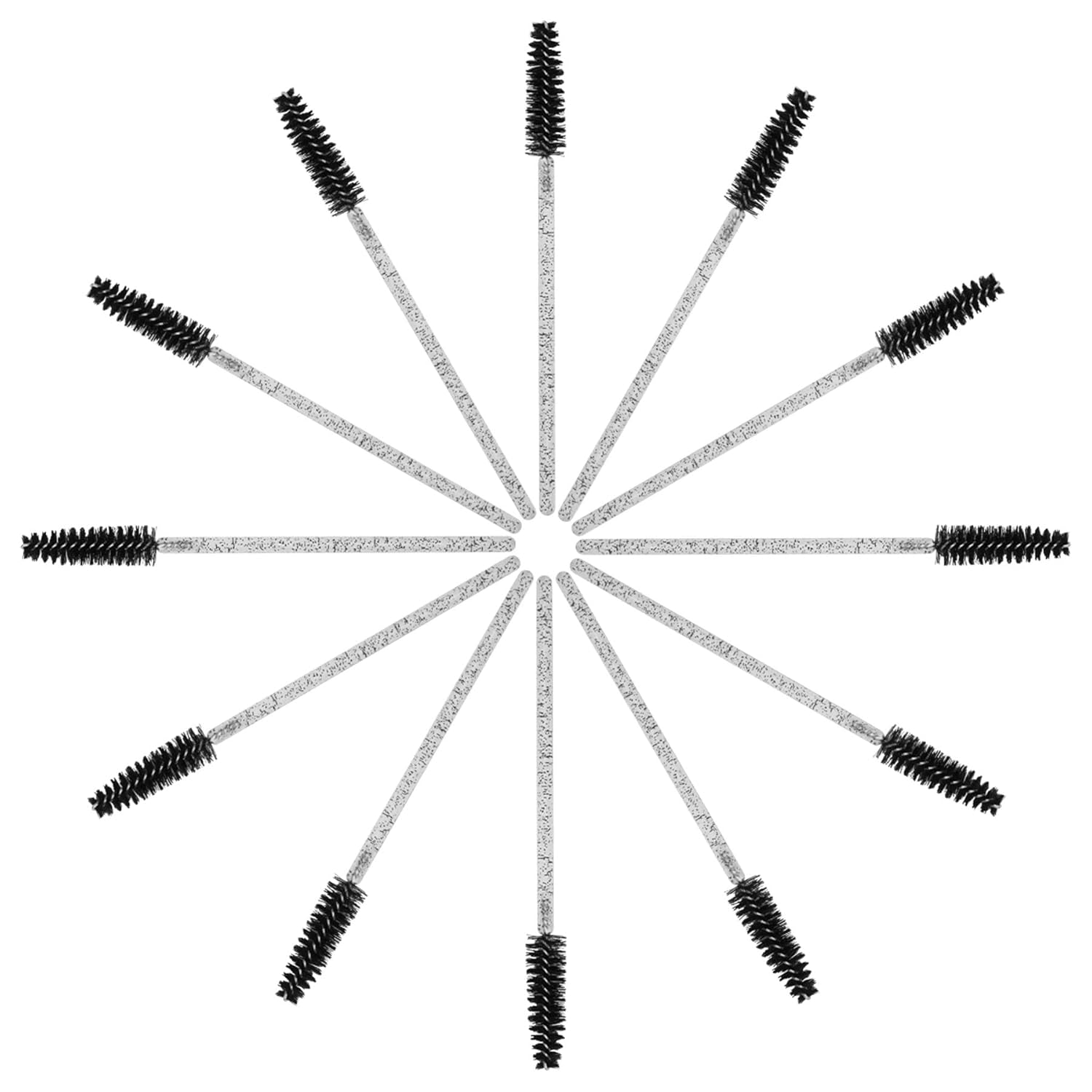 100PCS Disposable Eyelash Brush, Mascara Wands Makeup Brushes Applicators Kits for Eyelash Extensions and Eyebrow with Container (Black)