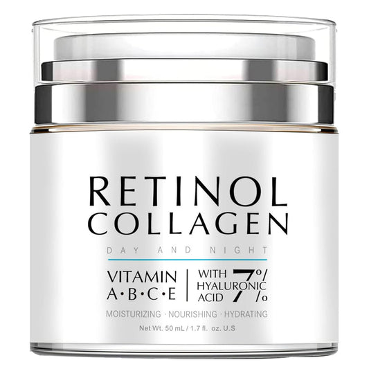 Collagen, Retinol & Hyaluronic Acid Face Cream - Anti-Aging Face Moisturizer Cream for Neck & Body Tightening Skin, Daily Moisturizer Face Cream for Women and Men - 1.7 Fl.Oz.